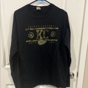 Black Chiefs Football Long Sleeve Shirt